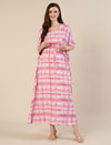 Maternity & Nursing Pink Tie-Dye Kaftan Maxi Dress