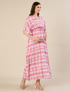 Maternity & Nursing Pink Tie-Dye Kaftan Maxi Dress