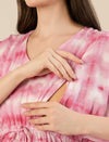 Maternity & Nursing Pink Tie-Dye Kaftan Maxi Dress