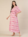 Maternity & Nursing Pink Tie-Dye Kaftan Maxi Dress