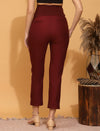 Stretchy Cotton Maternity Formal Pants- Burgundy
