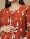 Maternity Orange Knotted Kurti Tunic Top