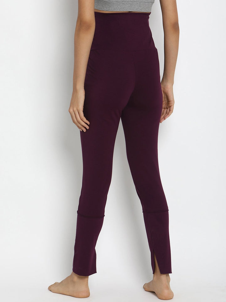 Maternity Winter Leggings (French Terry Lined) - Purple