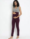 Maternity Winter Leggings (French Terry Lined) - Purple