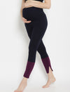 Maternity Winter Leggings (French Terry Lined) - Blue/Purple