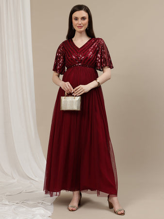 Buy Maternity Party Wear Gown with Trail