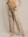 Golden Maternity Velvet Party Wear Co-ord Set with Palazzo