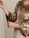 Golden Maternity Velvet Party Wear Co-ord Set with Palazzo