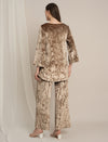 Golden Maternity Velvet Party Wear Co-ord Set with Palazzo