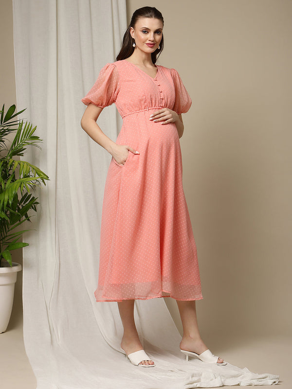 Feeding Orange Midi Dress
