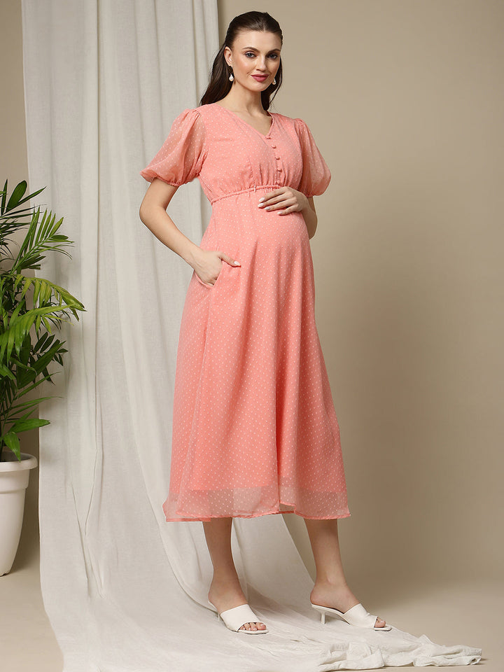 Feeding Orange Midi Dress