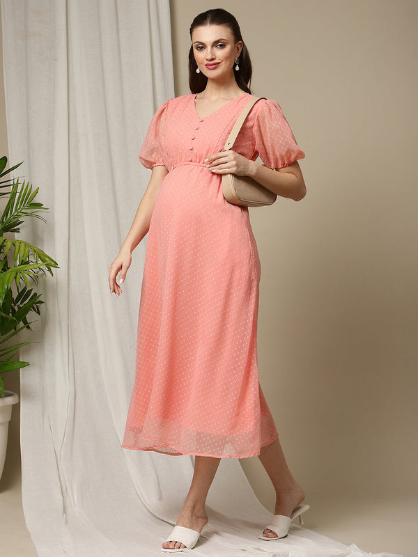 Feeding Orange Midi Dress