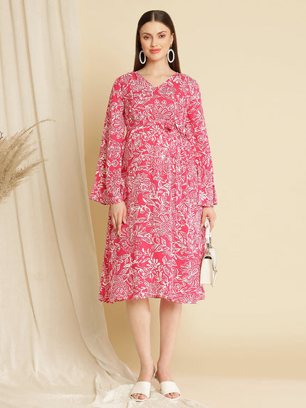 Maternity Pink Midi Dress