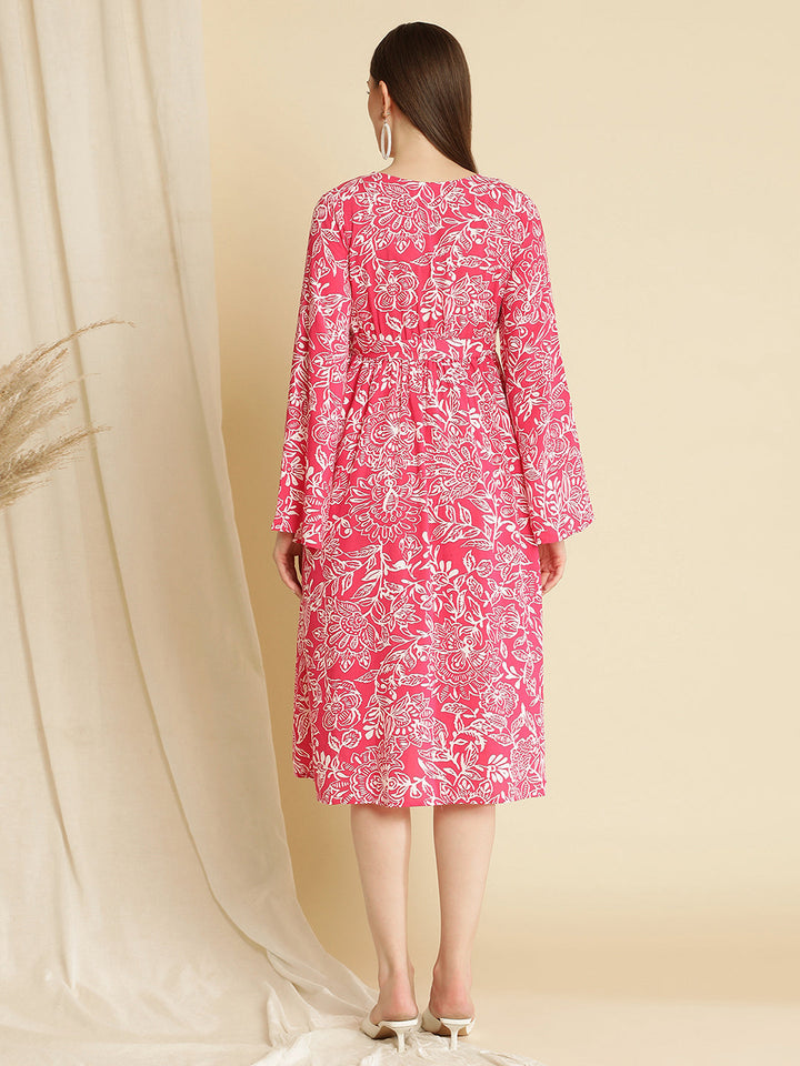 Maternity Pink Midi Dress