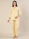 Maternity & Nursing Yellow Polka Dot Cotton Night Suit Set