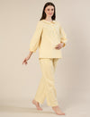 Maternity & Nursing Yellow Polka Dot Cotton Night Suit Set