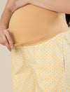 Maternity & Nursing Yellow Polka Dot Cotton Night Suit Set
