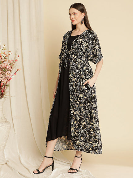 Maternity Printed Black Kaftan