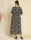 Maternity Printed Black Kaftan