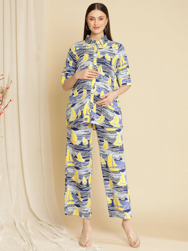 2pc. Maternity Printed Co-Ord Set