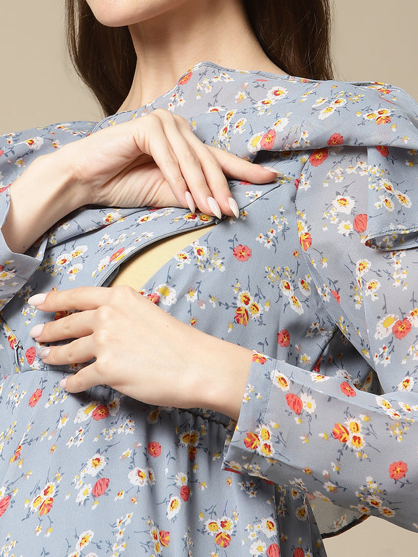 Feeding Printed Long Frock