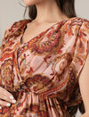 Maternity & Nursing Peach Kaftan Maxi Dress