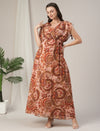 Maternity & Nursing Peach Kaftan Maxi Dress