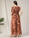Maternity & Nursing Peach Kaftan Maxi Dress
