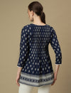 Maternity Printed V-Neck Blue Tunic