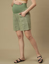 Maternity Pull-on Lounge Green Shorts
