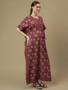 Maternity Purple Cotton Maxi Kaftan