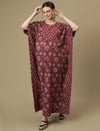 Maternity Purple Cotton Maxi Kaftan
