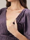 Maternity & Nursing Purple Velvet Zipless Maxi Dress
