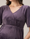 Maternity & Nursing Purple Velvet Zipless Maxi Dress