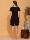 Maternity Shorts with T-shirt Set- Black