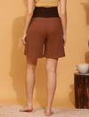 Maternity Shorts with T-shirt Set- Brown