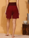 Maternity Shorts with T-shirt Set- Burgundy