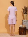Maternity Shorts with T-shirt Set- Purple