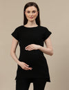 Maternity Ribbed Top- Black