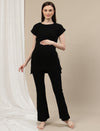 Maternity Ribbed Top- Black