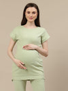 Maternity Ribbed Top- Green