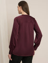 Maternity Satin Formal Shirt - Maroon