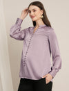 Maternity Satin Formal Shirt - Purple