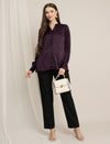 Maternity Satin Formal Shirt - Wine