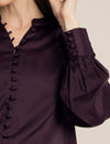 Maternity Satin Formal Shirt - Wine