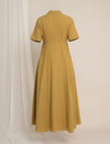 Maternity Linen Shirt Dress - Mustard