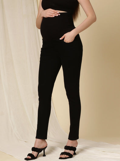 Maternity Stretchy Jeans- Skinny-fit, Black