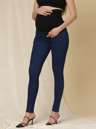 Maternity Stretchy Jeans- Skinny-fit, Blue