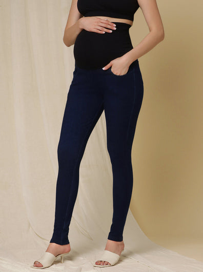 Maternity Stretchy Jeans- Skinny-fit, Dark Blue
