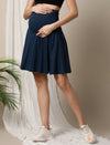 Maternity Adjustable Flared Skirt - Indigo Blue